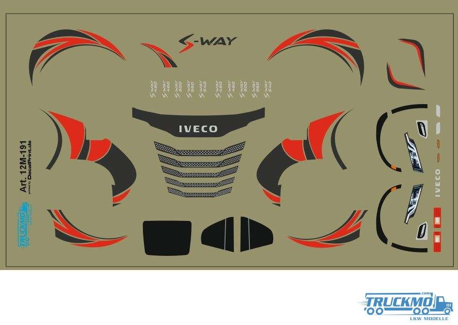 TRUCKMO Decal Iveco S-Way Dekor rot / schwarz 12M-191