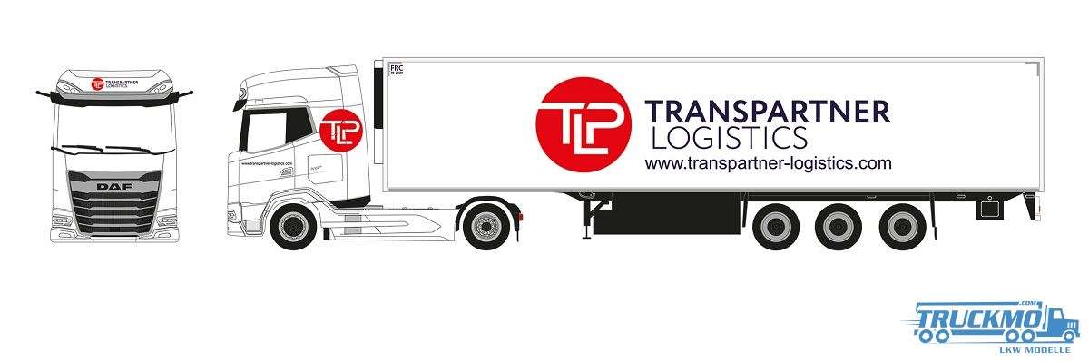 Herpa Transpartner Logistics DAF XG+ reefer semitrailer 957069