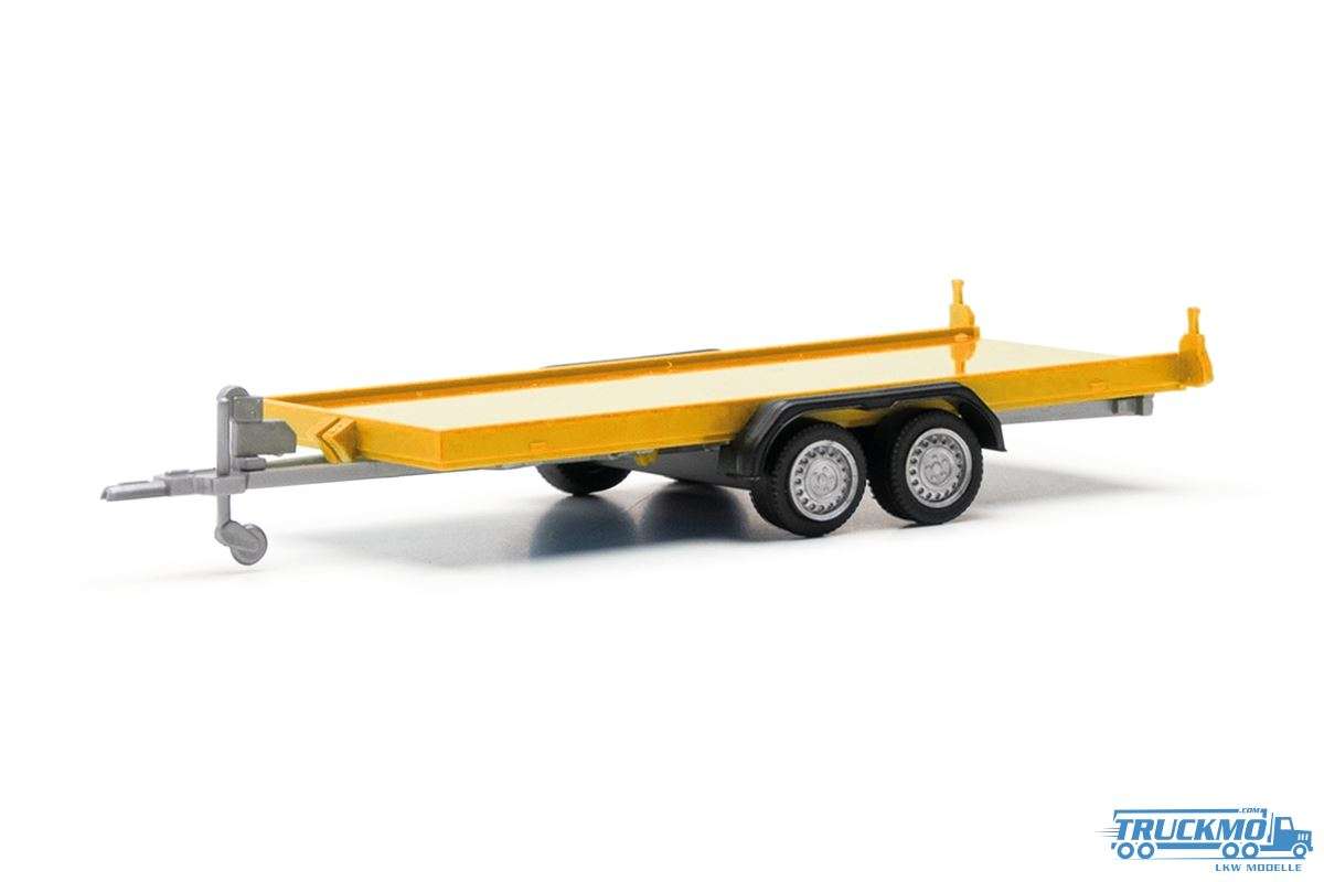 Herpa PKW transport trailer 2 axle yellow 052450-003