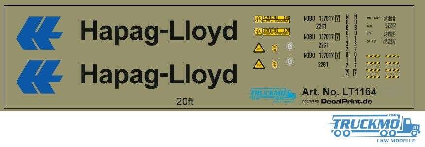 TRUCKMO Decal Hapag Lloyd 20ft Container LT1164