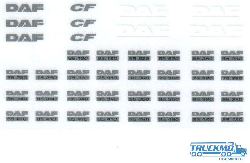 Tekno Decals DAF CF von 2001 Sticker 020-154 80811