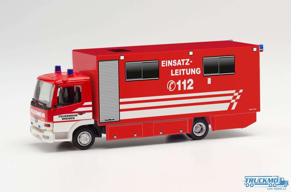 Herpa Feuerwehr Bremen Einsatzleitung Mercedes Benz Atego Koffer Lkw 096010