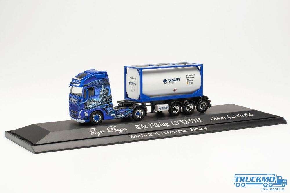 Herpa Ingo Dinges Volvo FH Globetrotter XL Tank Container Semitrailer 122238