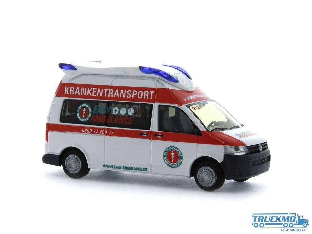 Rietze Easy Ambulance Volkswagen Ambulanz Mobil Hornis Blue 53628