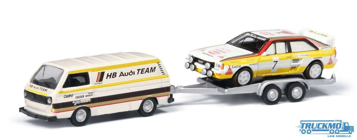 Schuco HB Audi Team Volkswagen T3 + Audi Quattro Rally 452678100