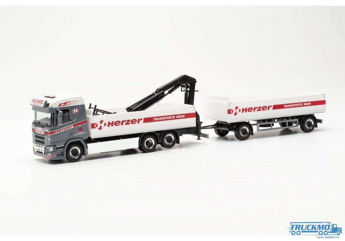 Herpa Herzer Scania CR20ND building material trailer 316842