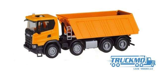 Herpa Scania CG 17 8×4 dump semitrailer communal orange 309943