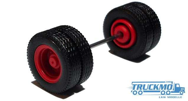 Herpa Wheelset red for trailer, twice frosted 690006E