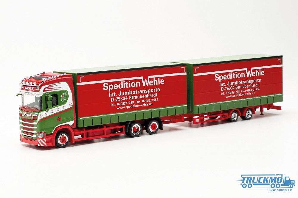 Herpa Spedition Wehle Scania CS20HD Planen-Hängerzug 315425
