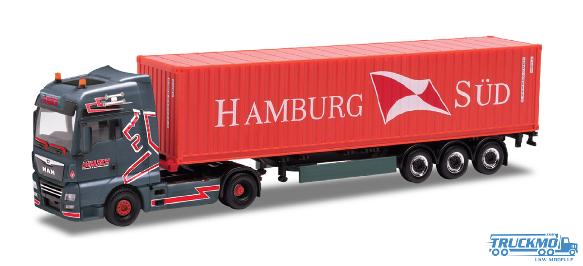 Herpa Oehlrich / Hamburg Süd MAN TGX XXL Euro 6c container semitrailer 944625