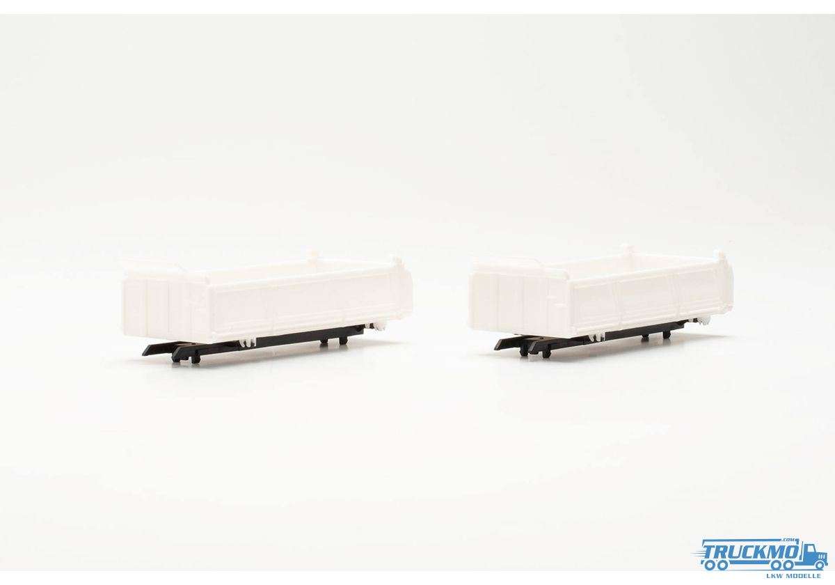 Herpa parts service Meiller tipping body for 4-axle tipper white 2 pieces 085472