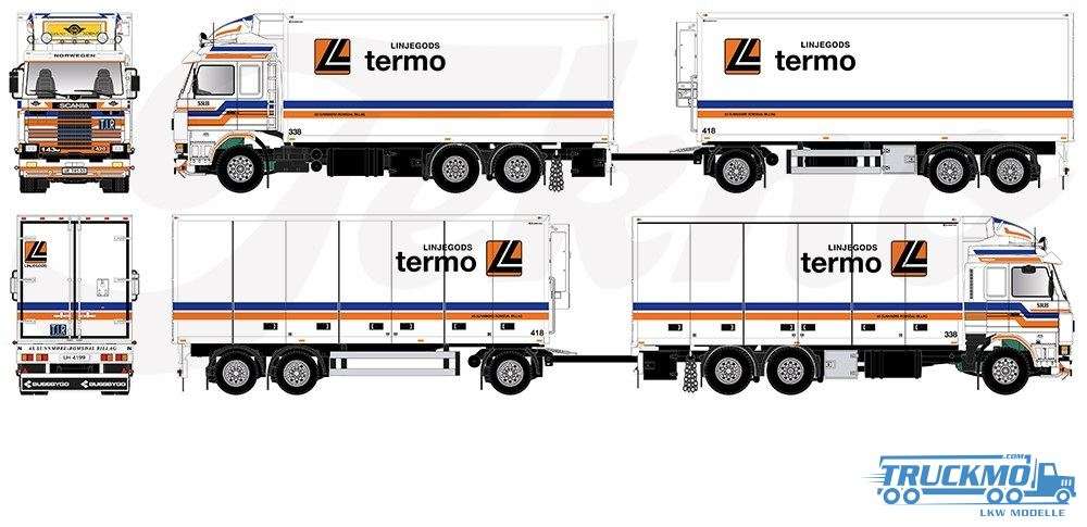 Tekno Scania Linjegods 143-420 Reefer Truck-Trailer 85109