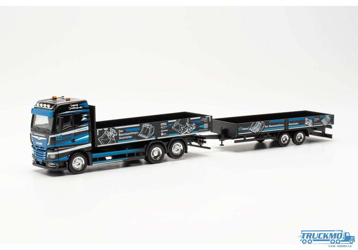 Herpa HS Schoch MAN TGX GM tandem platform truck-trailer 315739