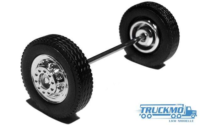 Herpa Wheelset chromed front axle 690001a
