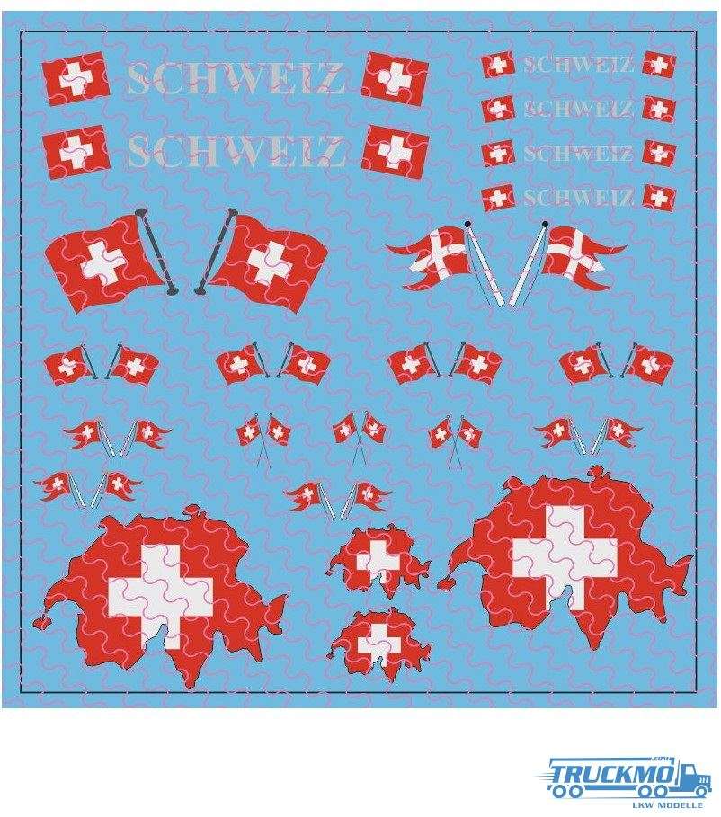 TRUCKMO Decal Flag Set Switzerland 12D-0279