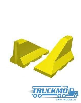 PT Trains 3 Pieces Beggining/End piece for Jersey barriers yellow 210205.1