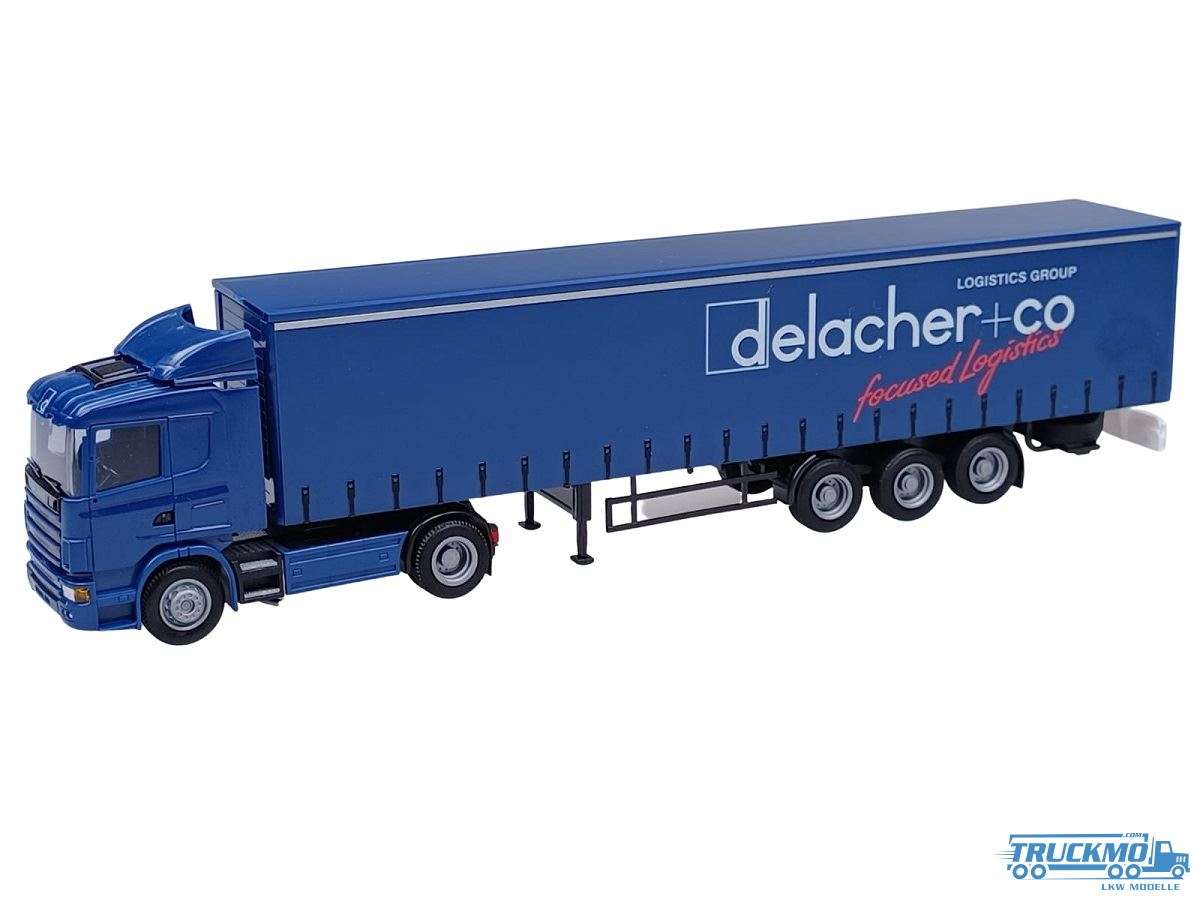 AWM delacher + co Transport Scania 4 Serie curtain tarpaulin semitrailer 75929