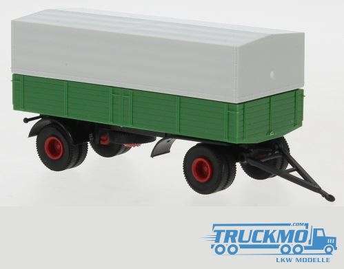 Brekina PP-trailer emerald green black 2axle 55333
