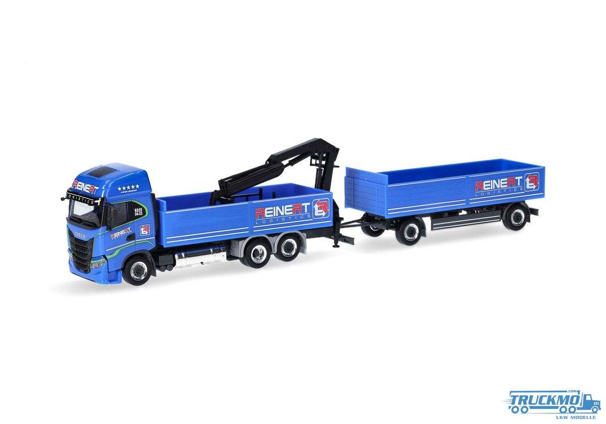 Herpa Reinert Logistic Iveco S-Way LNG flatbed trailer 315265