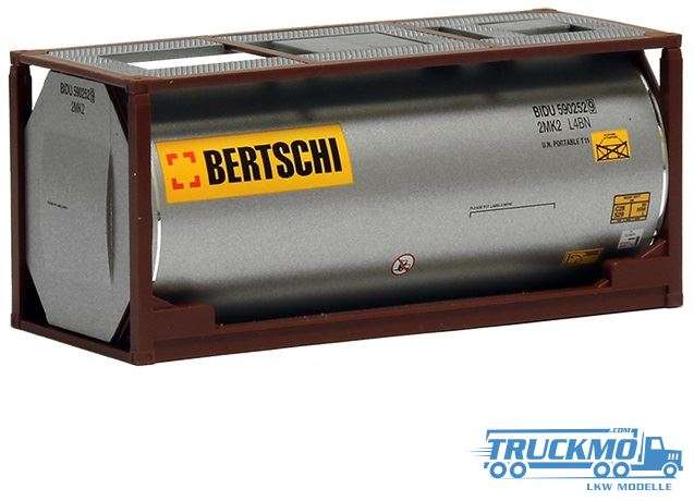 Herpa Bertschi 20ft tank container painted silver 492038