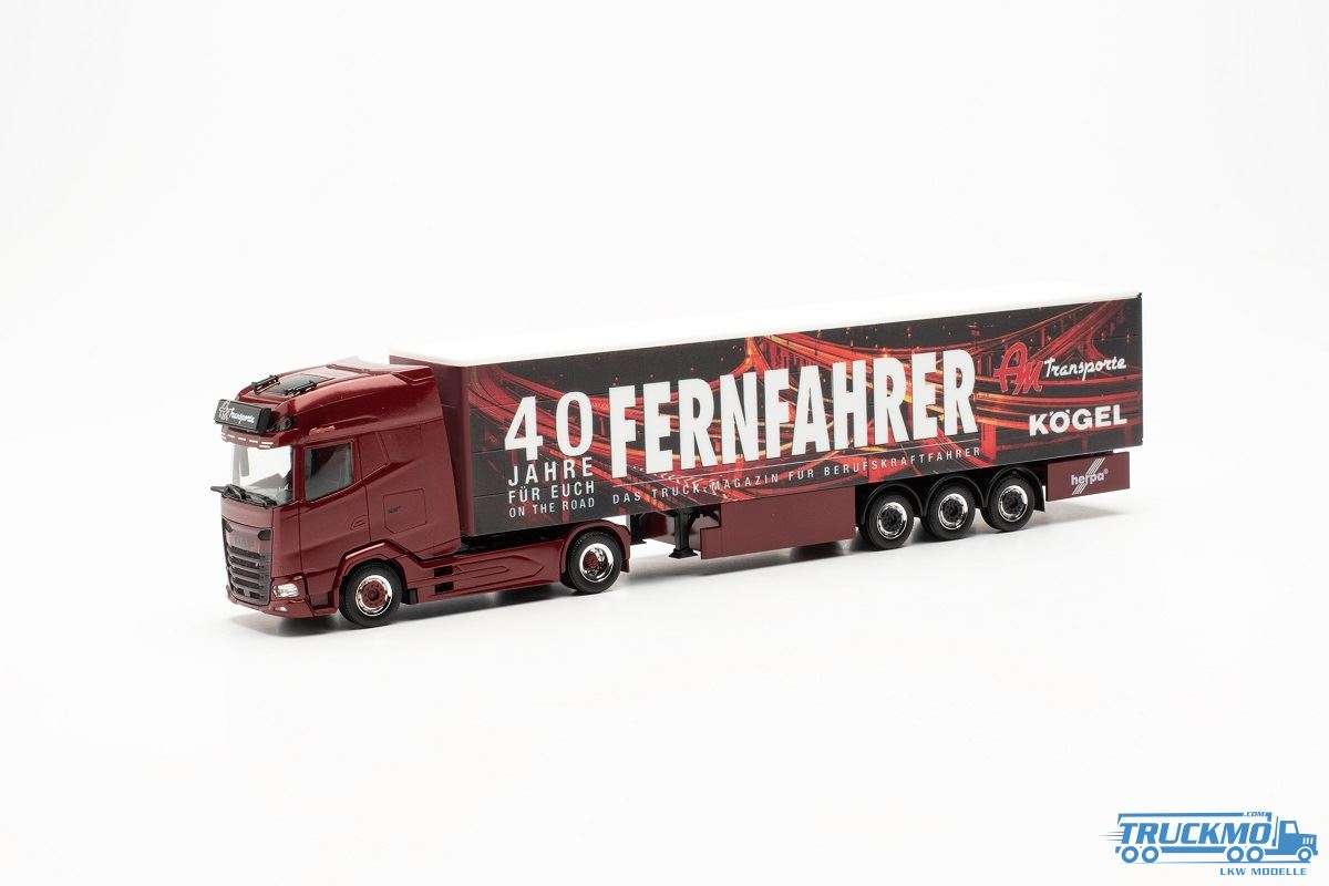 Herpa AM Transporte Fernfahrer-Partnertruck DAF XG+ Box Semitrailer 953160
