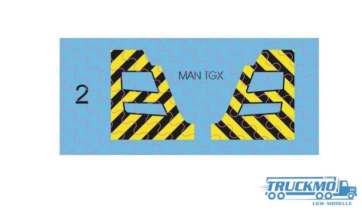 TRUCKMO Decal Warndecal TGX No 1 gelb schwarz 12D-0523