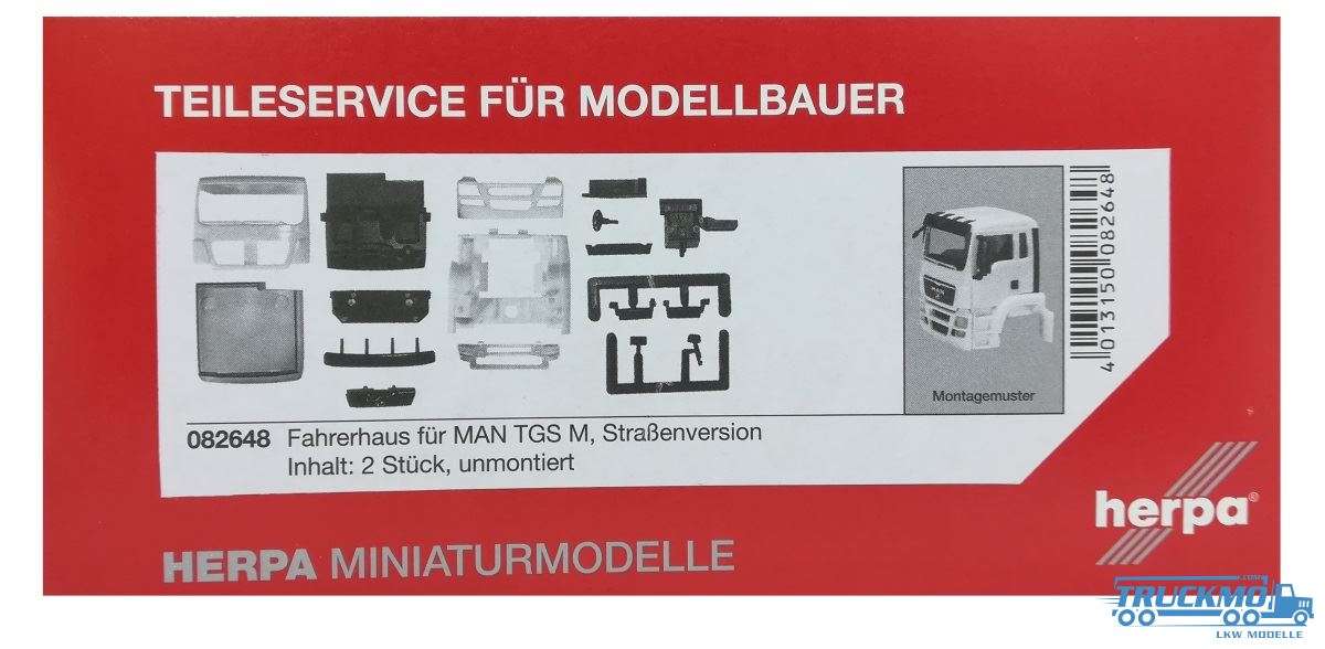 Herpa LKW-Modelle MAN TGS M Fahrerhaus Straßenversion (inkl. Spiegel) Inhalt: 2 Stück