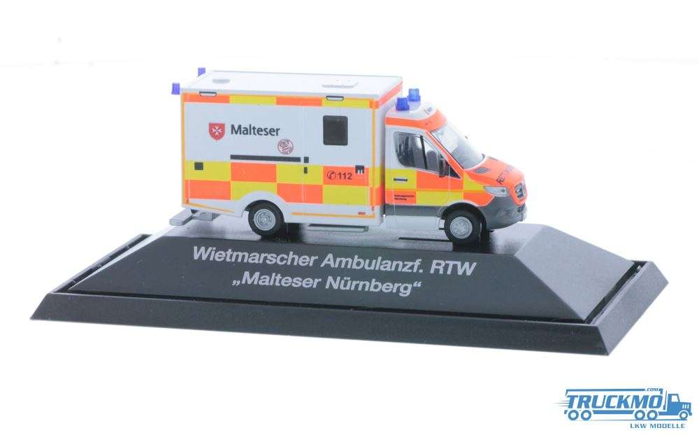 Rietze Malteser Nürnberg Mercedes Benz Sprinter Wietmarscher Ambulanzfahrzeug RTW 18 76184