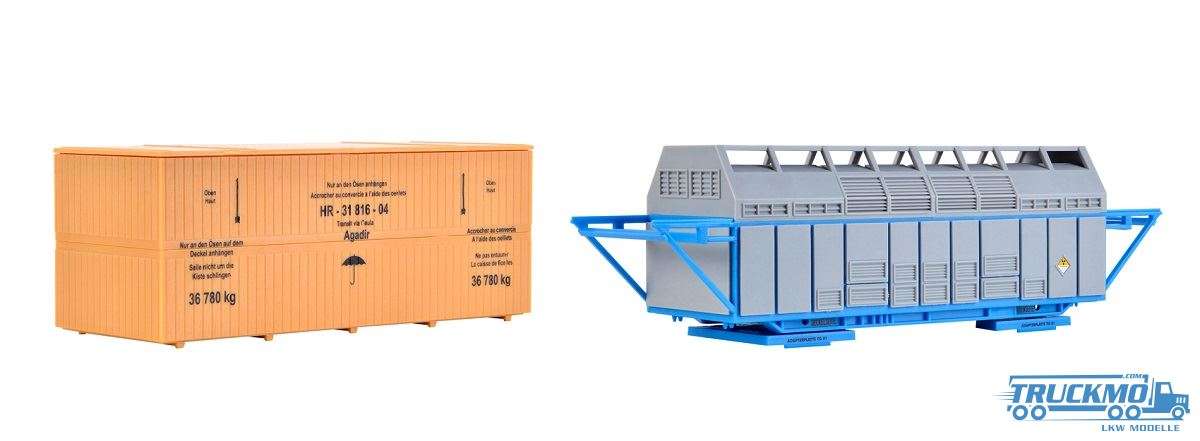 Kibri load Castor container and wooden box 16511