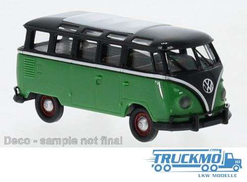 Brekina Volkswagen T1b Samba 1960 black green 31849