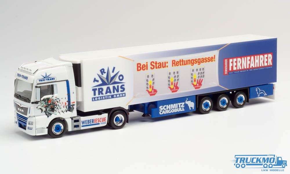Herpa Trio Trans MAN TGX XXL truck model reefer trailer 940863