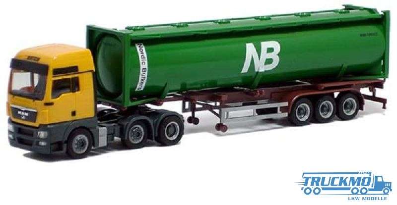 Herpa Bertschi AG Nordic Bulkers MAN TGX XXL 40ft pressure silo container trailer 4794
