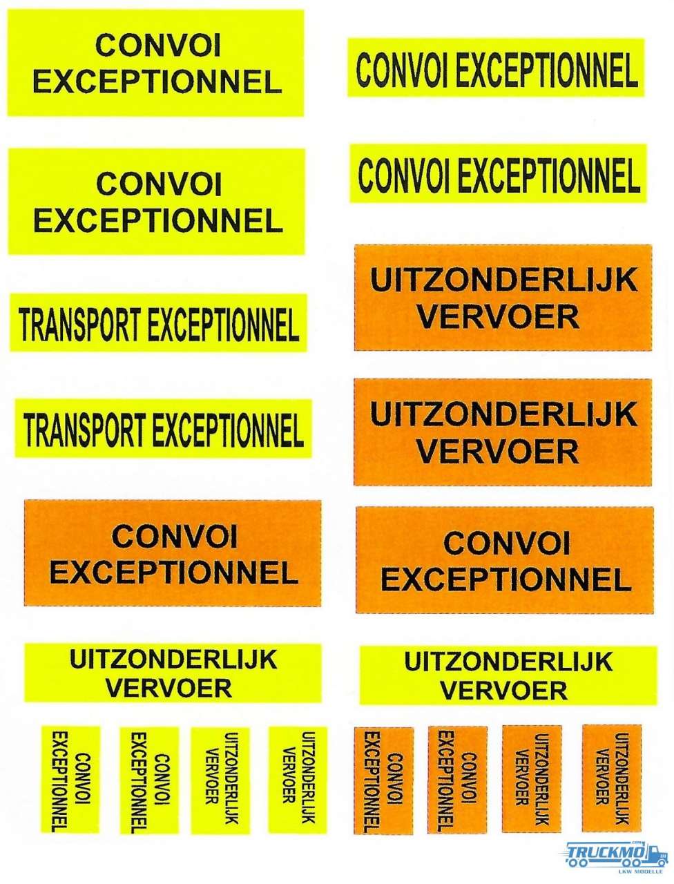 Tekno Decals Sticker Set Convoi/Schwertransport ECT 020-129 80540