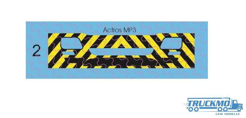 TRUCKMO Decal Warndecal Actros MP3 No. 1 gelb schwarz 12D-0528