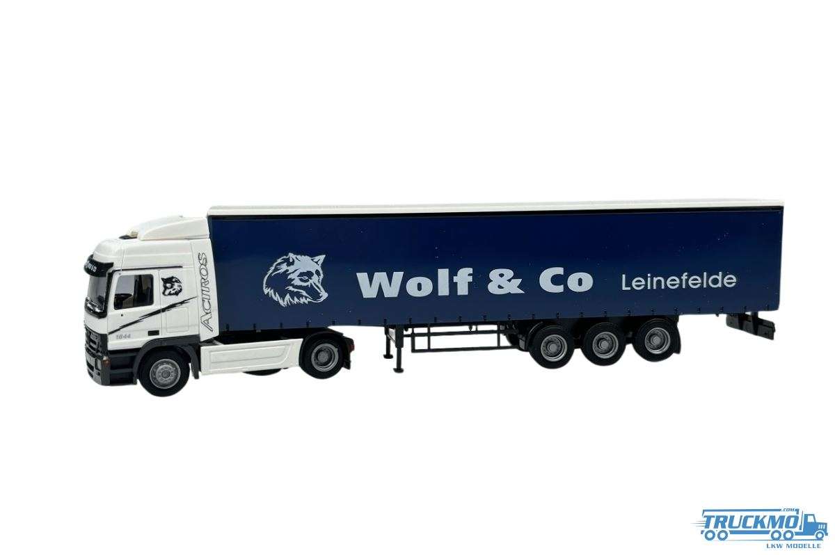 AWM Wolf Mercedes Benz Actros MP3 L Curtain Box Semitrailer 76315
