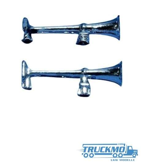 Tekno Part air horns chrome set 9mm 501-269 78846