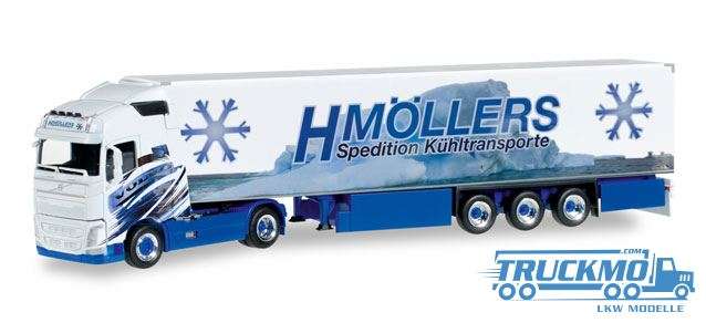 Herpa H.Möllers Kühltransporte LKW Modell Volvo FH Gl. Kühlkoffer-Sattelzug 306317