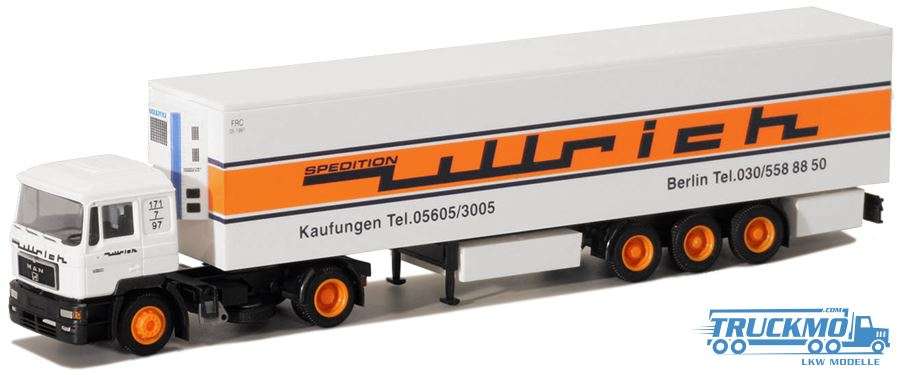 AWM Ullrich MAN F90 refrigerated box trailer 75823