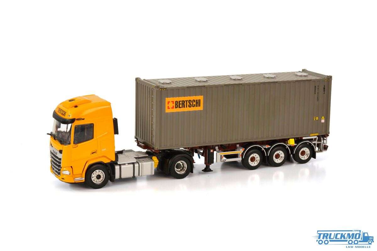 WSI Bertschi DAF XF 4x2 container semitrailer 30ft bulk container 01-3927
