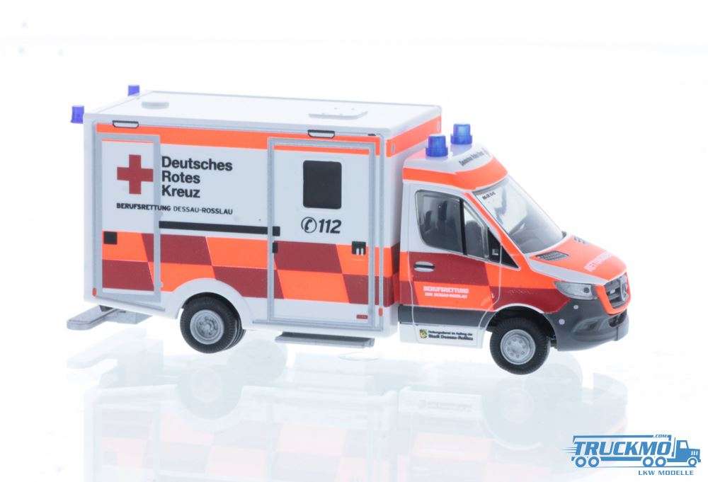 Rietze DRK Dessau-Rosslau Mercedes Benz Sprinter Wietmarscher Ambulanzfahrzeug RTW 18 76188