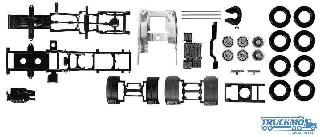 Herpa chassis for tractor Scania R forward-stroke 3-axle Content: 2 pcs 082433