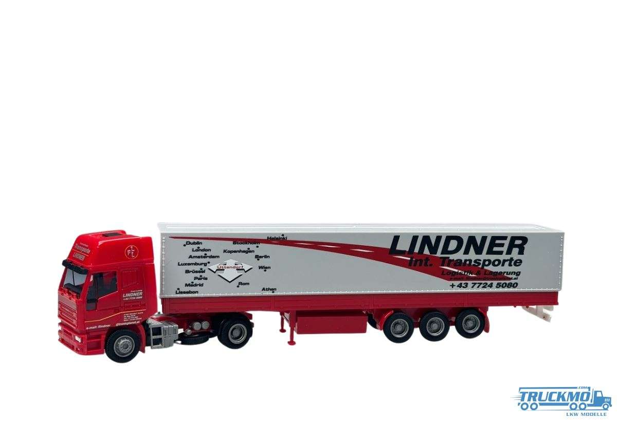 AWM Lindner Iveco Eurostar platform semi-trailer 54037