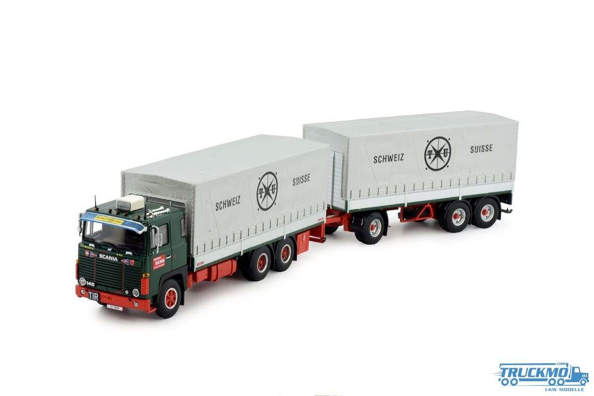 Tekno Senn AG Scania 141 rigid truck 2-axle curtain tarpaulin trailer train 82133
