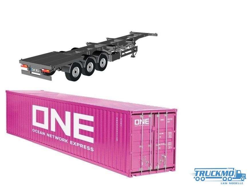 NZG ONE 40ft Sea Container + Container Trailer EU 979/02