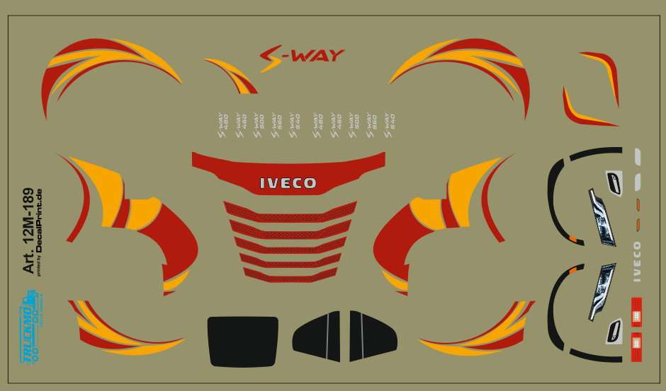 TRUCKMO Decal Iveco S-Way Euro 6 Dekor orange / rot 12M-189