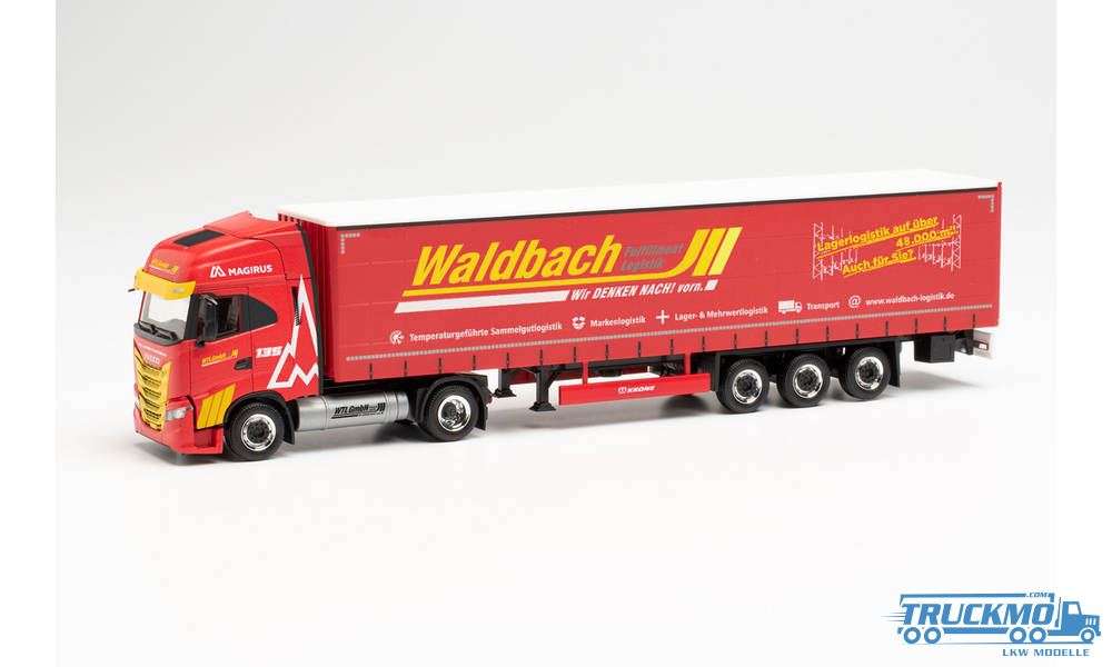 Herpa Waldbach Logistik Iveco S-Way LNG Gardinenplanen-Sattelzug 314411