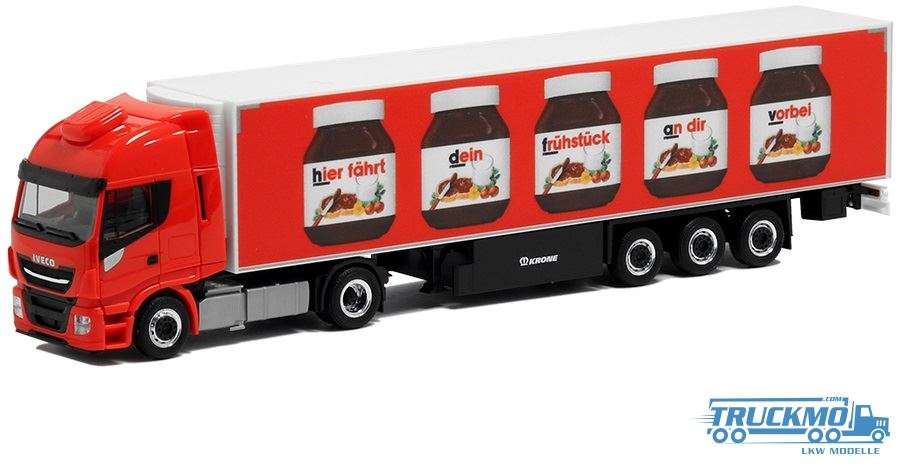 Herpa Nutella Iveco Stralis Highway XP Medi Euro refrigerated box trailer pallet box 5122