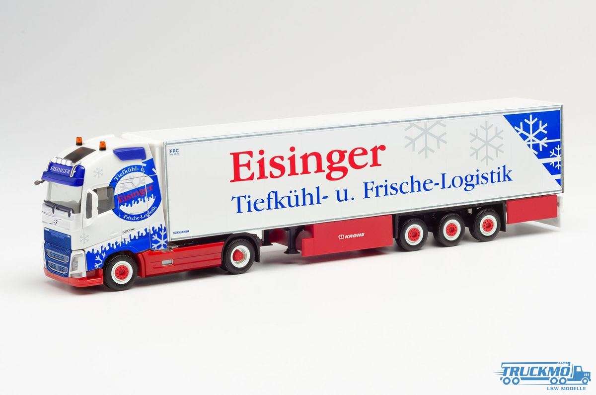Herpa Eisinger Kühltransporte Volvo FH Globetrotter XL refrigerated box semitrailer 313025