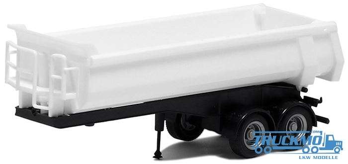 Herpa Carnehl tipper trailer 2 axle (Mulde white, Chassis black) 670163