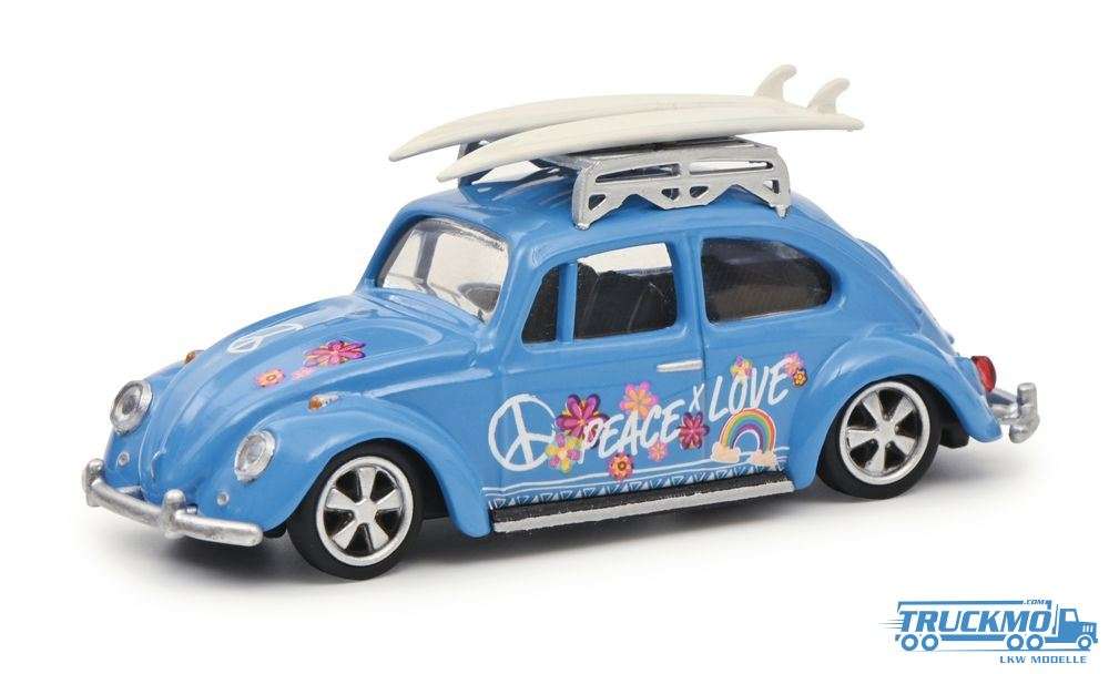 Schuco Volkswagen Käfer Surfer blau 452034400